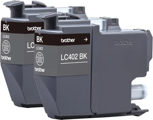 Vista 8 de Brother Paquete de 2 cartuchos de tinta negros de rendimiento estándar LC402 2PK