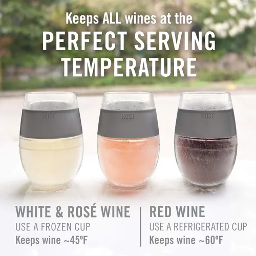 Vista 3 de Host Set de Tazas para Vino Congelables de 2 - Tazas de Plástico de Doble Pared Aisladas para Enfriar Vino con Gel Congelable, Vasos de Vino