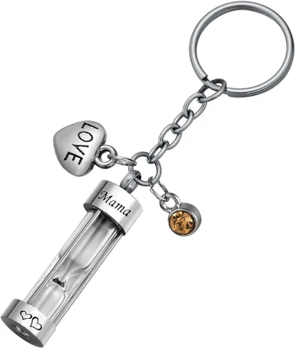 Vista 22 de Llavero de reloj de arena para cenizas, colgante de urna conmemorativa, recuerdo de cremación, joyería para tía, Aunt