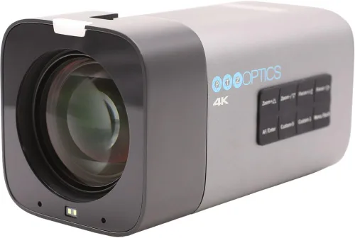Vista 4 de PTZOptics Cámara Studio 4K (gris) Zoom óptico de 12x Video UHD60 Cámara de transmisión controlada por IP para transmisión y eventos + trípode