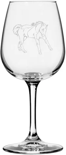 Vista 24 de Abaco Barb Body Horse - Copa de vino grabada multiusos (12.75 onzas) Unique Gifts for Horse Lovers, Personalized Wine Glasses, All-Purpose