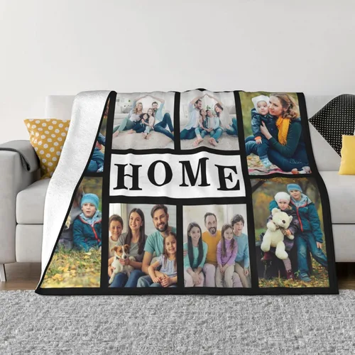 Vista 16 de Amuck - Manta personalizada con foto y texto, para sofá, cama, sofá, hogar (10 collages de fotos), 50 x 40 pulgadas