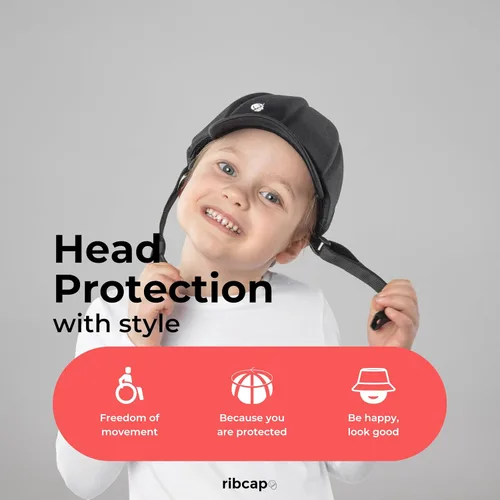 Vista 6 de Ribcap Casco médico para niños Gorra de béisbol con correa para la barbilla Casco suave para epilepsia Casco protector para convulsiones