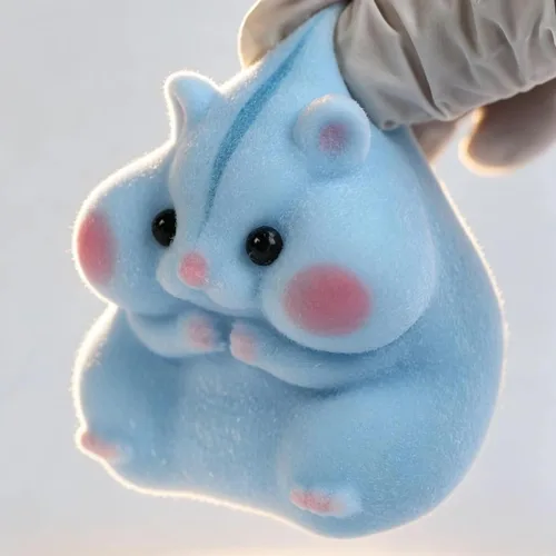 Vista 8 de Handmade Taba Squishy Hamster Toy, Cute Squishy Stress Relief Fidget Toy Azul