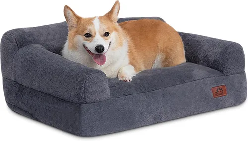 Vista 20 de Hollypet Cama de Felpa Esponjosa para Perros y Gatos, Sofá Cama Suave y Calmante para Gatos y Perros Pequeños y Medianos, Beige
