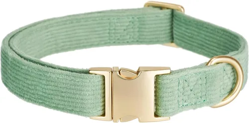 Vista 12 de Collar de algodón suave para perro con hebilla de metal, ajustable, resistente, cómodo, collares de pana para perros pequeños, medianos y grandes