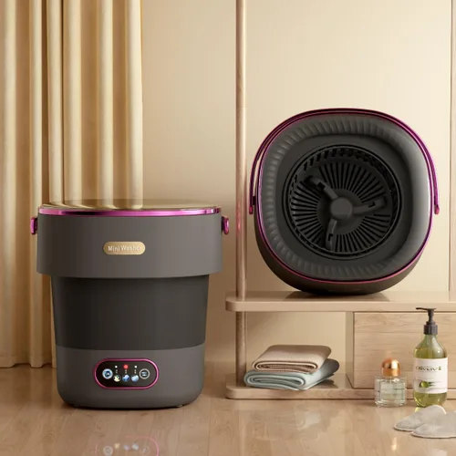 Vista 8 de Mini lavadora y secadora portátil, mini lavadora de 13 litros, lavadora portátil, 3 modos de limpieza totalmente automática, lavadora plegable