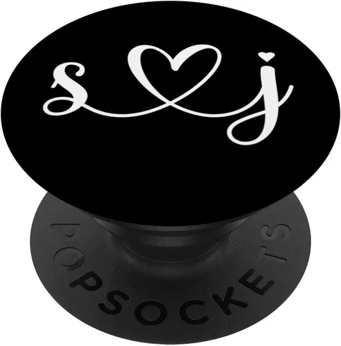 Vista 6 de S Love J Bride Boyfriend & Girlfriend Letra S y J Letter PopSockets MagSafe PopGrip para iPhone