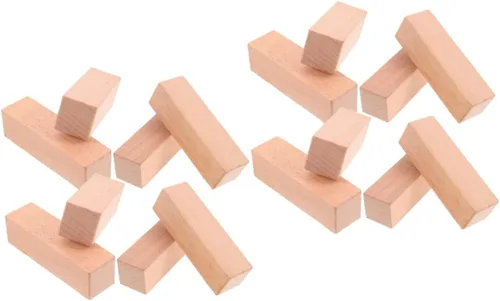 Vista 10 de EXCEART 8 piezas de suministros de tallado de madera para tallar, palo de patio, diario de madera de balsa, sello de libro, bloque de construcción