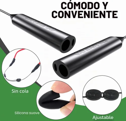 Vista 5 de SMARTTOP Correa para gafas, soporte ajustable con dos agujeros mejorados, correa de cuerda para anteojos sin cola, soporte para gafas de sol