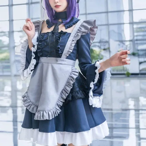 Vista 7 de Kitagawa - Disfraz de sirvienta Kitagawa, conjunto completo para niñas y Halloween