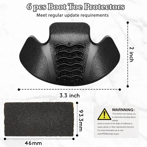 Vista 3 de Jadive 6 protectores de puntera para botas, protector de aplicación simple, cubiertas de dedos para botas de trabajo, accesorios de cuidado