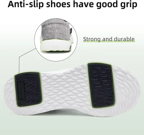 Vista 6 de OrthoComfoot Zapatos ortopédicos cómodos sin cordones para hombre con soporte de arco, mocasines ortopédicos para fascitis plantar, zapatos de lona
