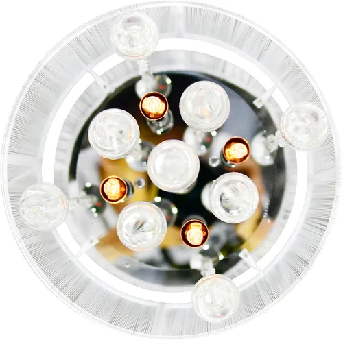 Vista 4 de CWI Lighting Water Drop - Marco cromado de montaje empotrado de 10 pulgadas y pantalla blanca con gotas de cristal