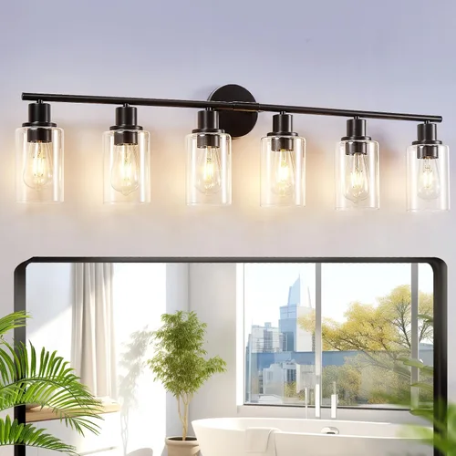 Vista 8 de [Usado] DLLT Lámparas de Baño de 3 Luces: Luces de Tocador Modernas de Níquel con Bombillas E26 - Lámpara de Pared de Baño con Pantalla de Vidrio