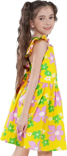 Vista 209 de Vestido de verano para niña, de algodón, con diseño floral