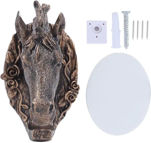 Vista 6 de Fydun Lindo caballo retro, con forma de animal para colgar en la pared, para abrigos, sombreros, ropa, cabra, baño, caprichoso, ganchos