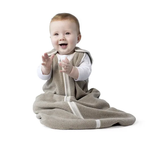 Vista 19 de Baby Deedee Sleep Nest - Saco de dormir de forro polar para bebé, gris, 6-18 meses Patented shoulder snaps and full-length zipper support easy