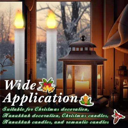 Vista 6 de Baquler 8 piezas de velas de ventana LED de Navidad con sensor del anochecer al amanecer, sensor de luz, 23.8 cm, velas sin llama con batería, velas
