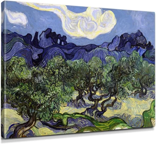 Vista 100 de IPIC - Campo de trigo con cuervos, reproducción artística de Vincent Van Gogh. Lienzo de giclée para decoración del hogar 10#F (20 x 16)