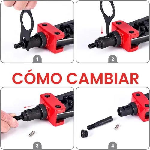 Vista 5 de AOBEN Herramienta de tuerca de remache de 14 pulgadas, kit profesional de ajuste de tuercas remachadoras manuales, ahorro de mano y diseño compacto