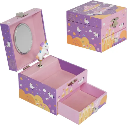 Vista 4 de Caja de joyería musical para niñas y niños caja de joyería de música para regalo hermoso soñador