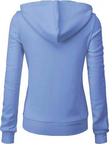 Vista 4 de Sudadera con capucha y cremallera para mujer, ligera, manga larga, bolsillo tipo canguro, ropa casual básica