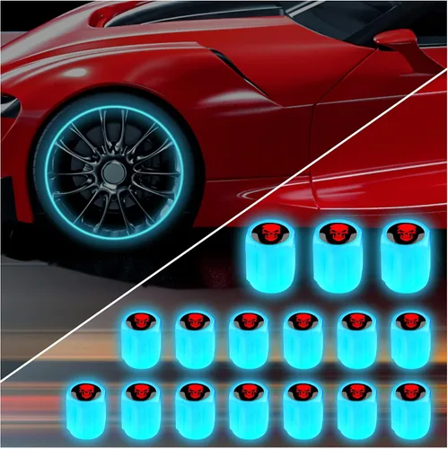 Vista 23 de 16 PCS tapones fluorescentes para vástago de válvula de neumático, tapones luminosos para válvula de aire de rueda de automóvil, accesorios