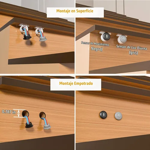 Vista 4 de KMG-3233 - Kit de iluminación de escalera LED con sensor de movimiento inteligente, tira de luz LED cortable de 60 pulgadas para luces de escaleras