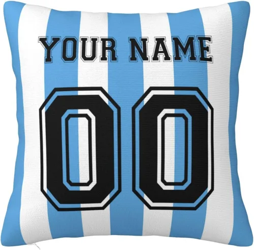Vista 19 de Fundas de almohada personalizadas decorativas con nombre y número, fundas de almohada cuadradas para sofá, dormitorio, silla de automóvil