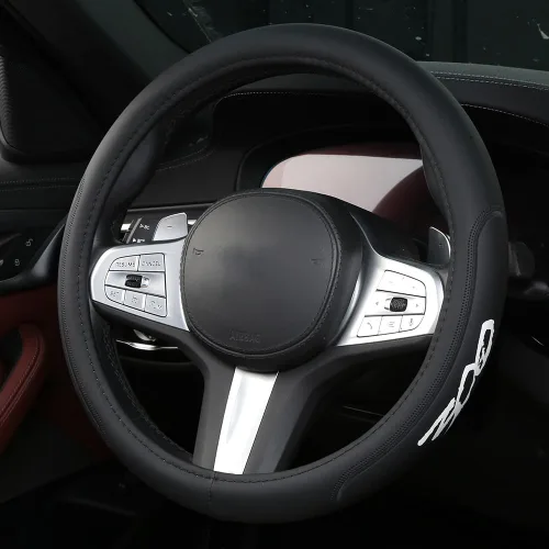 Vista 3 de Funda de cuero de microfibra para volante de 15 pulgadas, transpirable, compatible con Chrysler 300 300C/S, accesorios de automóvil