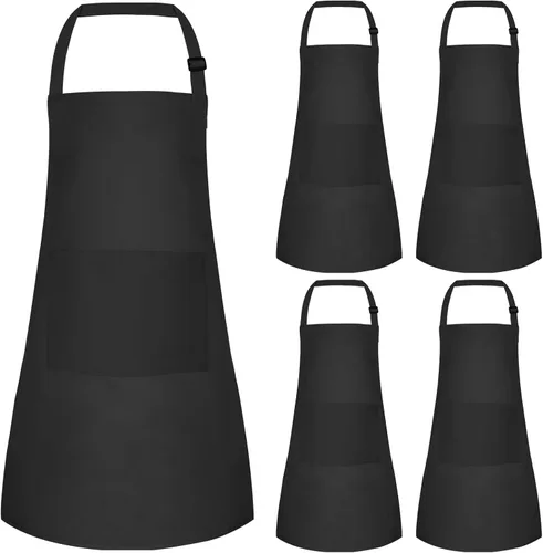 Vista 22 de MEEZY Juego de 3 delantales para niños con bolsillos, delantal ajustable para pintar, delantal de arte para niños, delantales de chef para niños