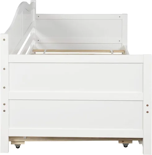 Vista 4 de Sofá cama individual con nido, marco de sofá cama de madera tamaño individual, sofá cama de madera para dormitorio, sala de estar, soporte