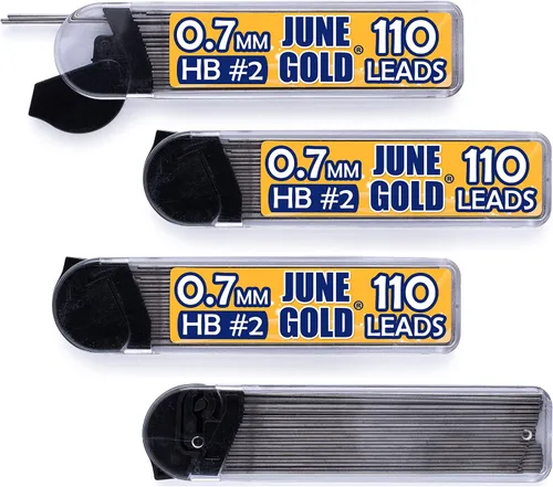 Vista 10 de June Gold 820 unidades, 0.3 mm 2B repuestos de plomo, 205 piezas por dispensador, grosor extra fino, plomo resistente a la rotura/grafito