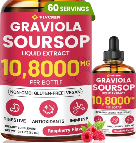 Vista 14 de Graviola - Extracto líquido de hoja de guanábana – Líquido amargo de guanábana, apoyo inmunológico, relajación, hígado y sueño, sin azúcar