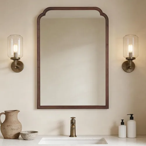 Vista 20 de Espejos de Baño de Madera para Montar en la Pared, 16" x 20" Marco de Madera Rústica Espejos de Pared Decorativos para Sala de Estar o Dormitorio