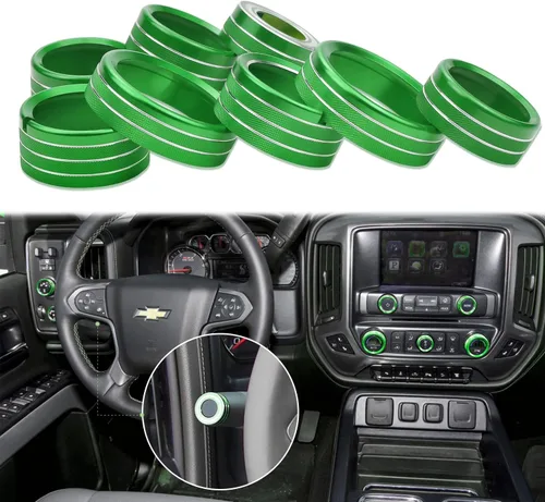 Vista 10 de Cubierta de perilla para Chevy Silverado 2014-2018, control de temperatura, botón de luz de radio de volumen, consola central, interruptor de señal