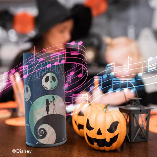 Vista 4 de Disney Tim Burton's The Nightmare Before Christmas Altavoz Bluetooth - Altavoz inalámbrico a prueba de salpicaduras Jack y Sally con 3 horas