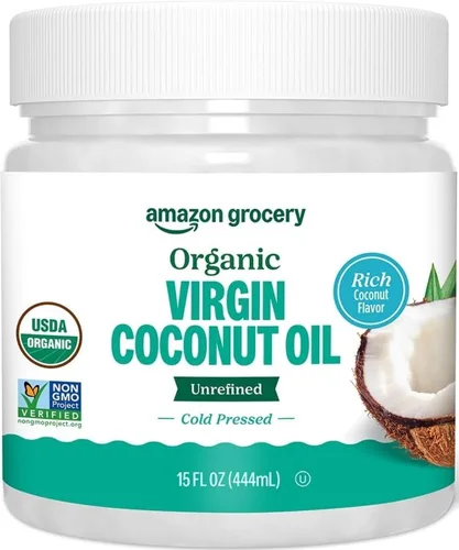Vista 8 de Amazon Grocery, Aceite de coco orgánico refinado, 15 onzas líquidas (anteriormente Amazon Fresh, el embalaje puede variar)