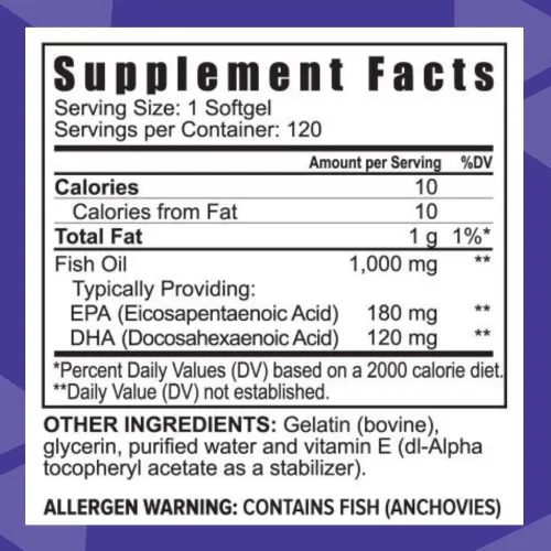 Vista 2 de Youngevity Projoba Omega - 1000 mg Omega-3 - Alta Potencia - 180 EPA y 120 DHA para promover la salud cerebral y cardíaca -120 cápsulas blandas