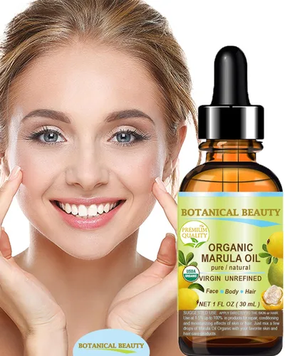 Vista 4 de Botanical Beauty Aceite orgánico de MARULA para crecimiento salvaje, 100% virgen natural puro, sin refinar, humectante prensado en frío para cara