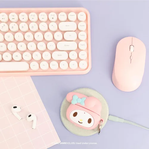 Vista 7 de iFace My Melody - Correa de muñeca con cuentas + funda con mosquetón My Melody Figure AirPods de 3ª
