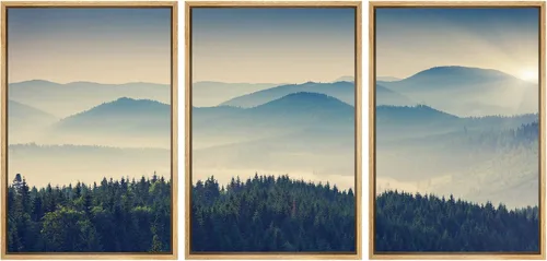 Vista 130 de wall26 Lienzo enmarcado para pared, juego de arte debajo de los tallos de bambú verde, naturaleza, desierto, fotografía, realismo, contemporáneo