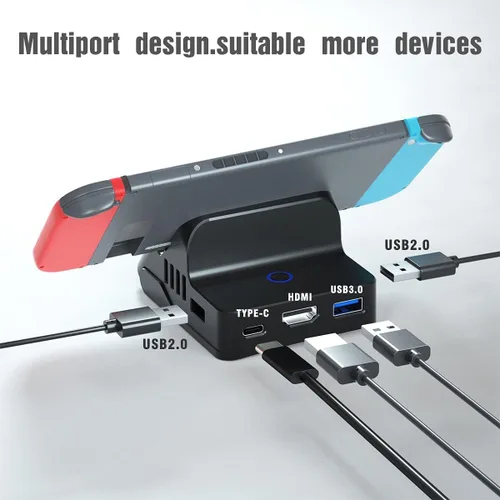 Vista 6 de PURBHE Gamecube - Adaptador de controlador y base de interruptor