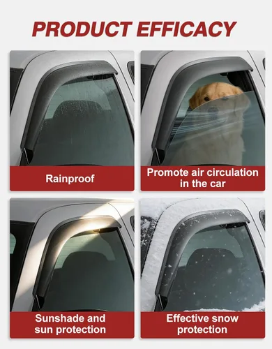 Vista 8 de Outside-Mount Window Rain Guards Fit for Toyota 4Runner 2003 2004 2005 2006 2007 2008 2009, Window Visors Wind Deflector Dark Smoke Vent Shades