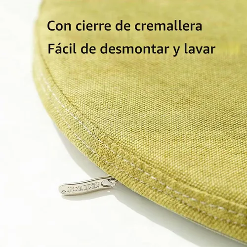 Vista 3 de Cojín desmontable, cojín redondo de espuma viscoelástica para silla, diseño antideslizante, suave, transpirable, cómodo, adecuado para sala de Azul