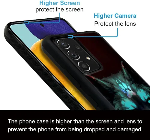 Vista 5 de CARLOCA Funda compatible con Samsung Galaxy A53 5G, diseño gráfico de identidad negro espiritual lobo, a prueba de golpes, antiarañazos