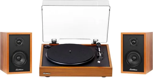 Vista 10 de Electrohome Montrose, reproductor de discos de vinilo actualizable con Berkeley, altavoces Bluetooth alimentados, tweeter de 1 pulgada y controlador
