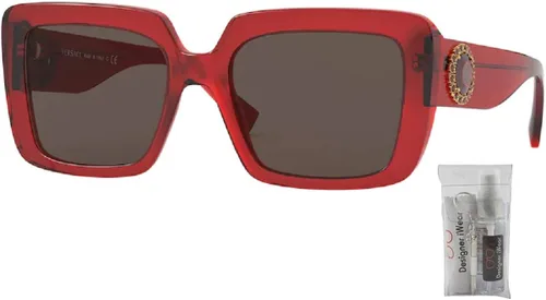 Vista 2 de Versace VE4384B Square Sunglasses for Women BUNDLE with Designer iWear Complimentary Eyewear Care Kit
