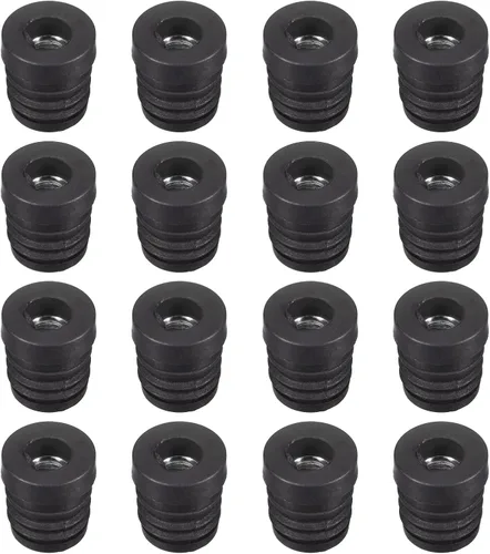 Vista 9 de uxcell 8 piezas de insertos para tubos redondos con rosca M8, para tubo redondo de 0.748 in/0.75 pulgadas, tapón redondo de plástico negro